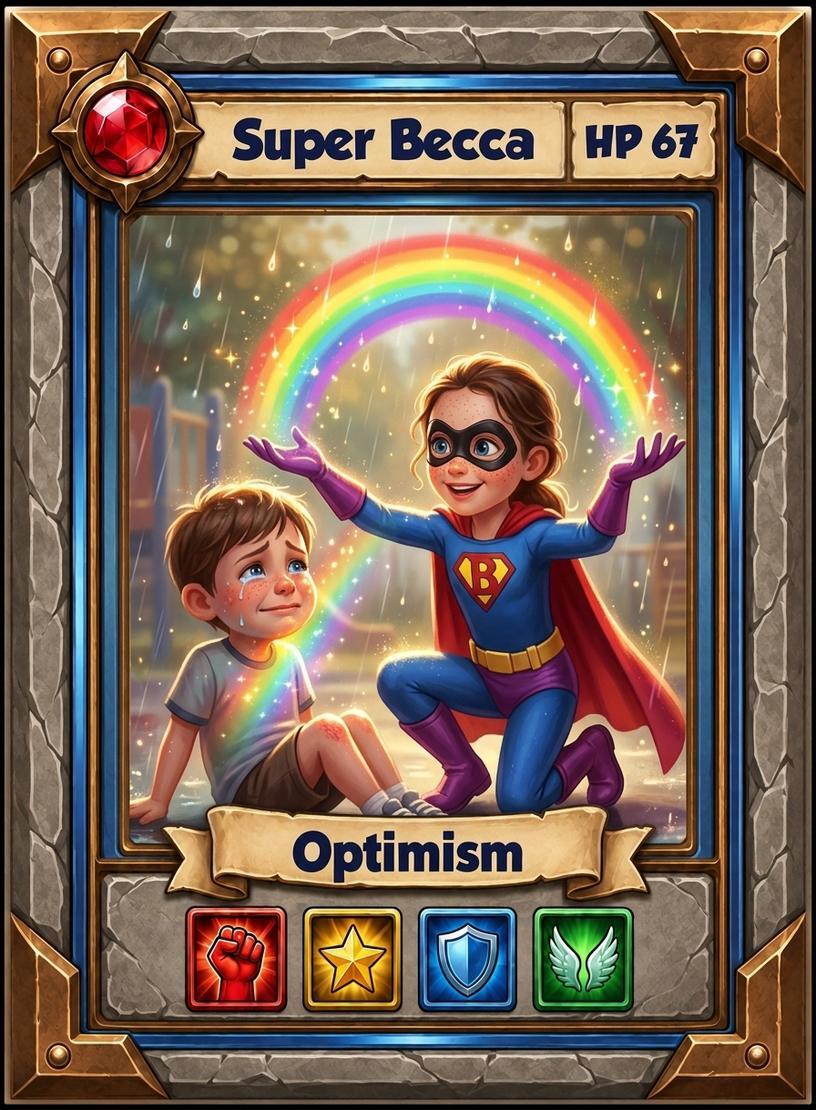 Lunchbox surprise trading card — child as their chosen character