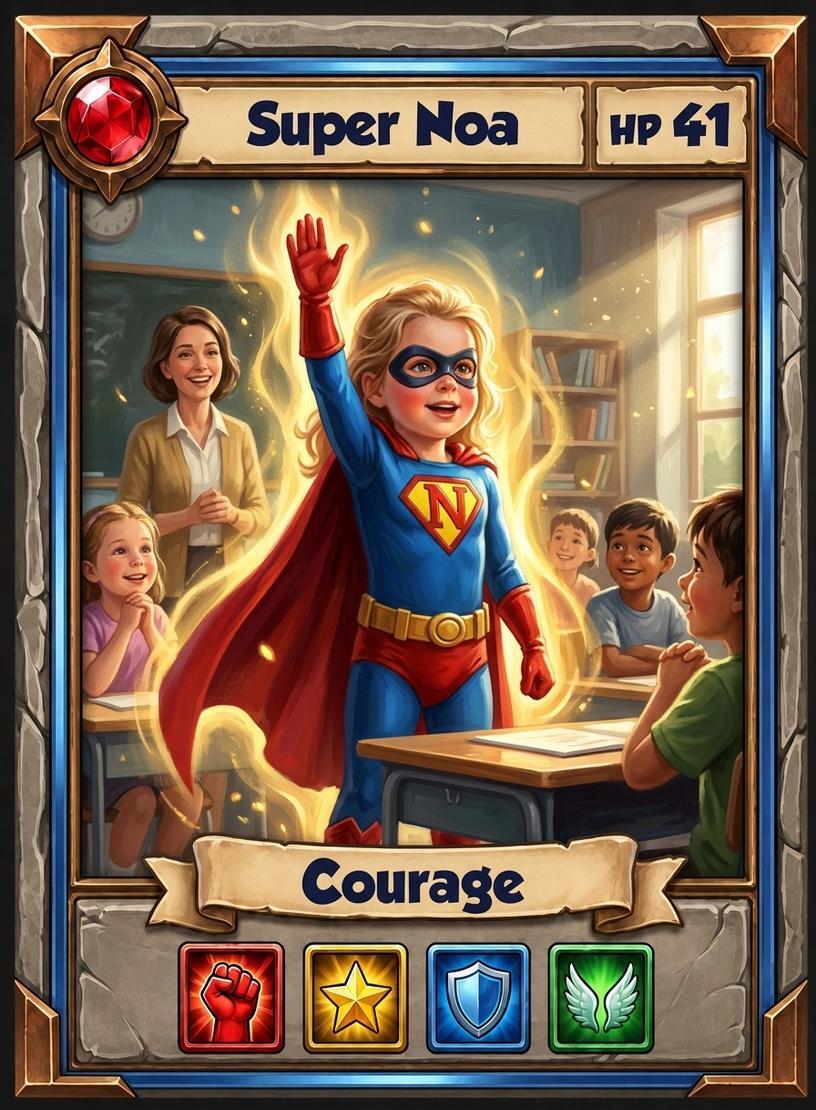 AI-generated custom trading card for kids