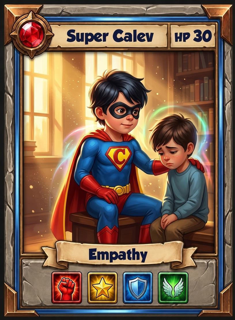 Kids trading card personalized with their chosen theme and child's name